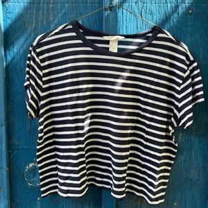H&M basics striped crop top